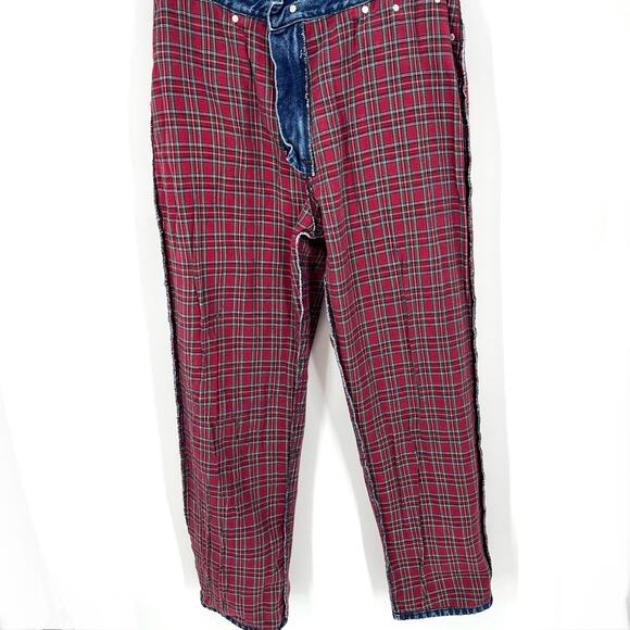 Vintage L.L. Bean Flannel Lined High Waisted Jeans Red Plaid Lining Size 14 M/T - Picture 8 of 8